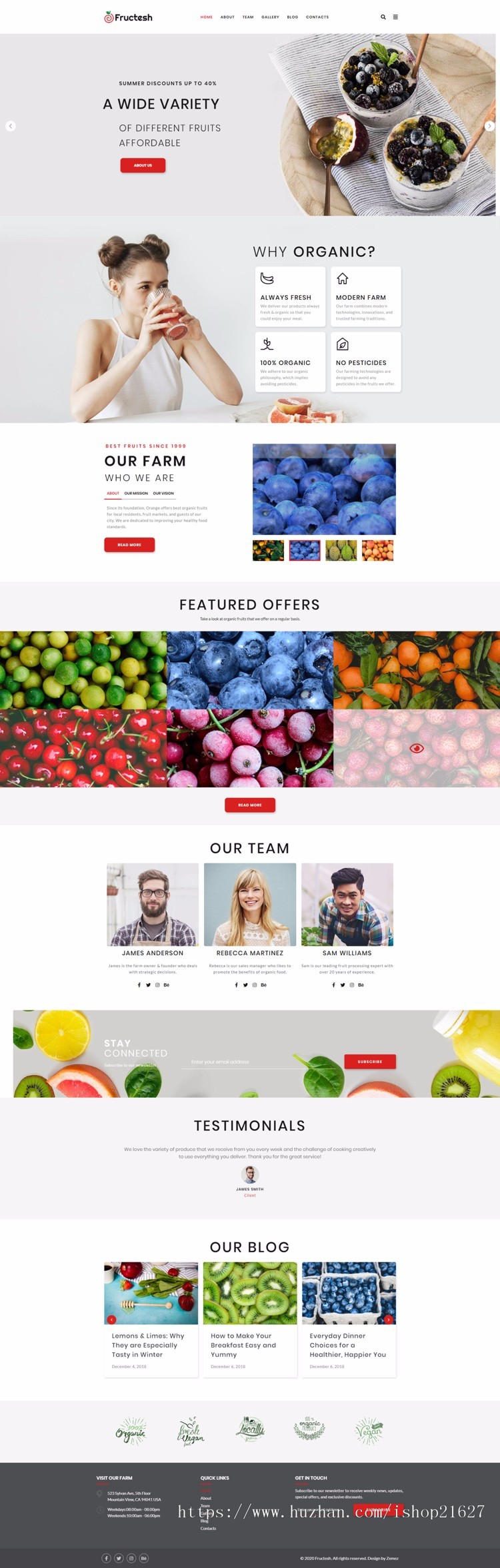 wordpress模板果蔬菜企业农业素食简洁网站源码汉化主题模板 