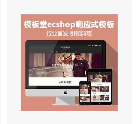 ecshop响应式模版黑色简洁服装商城网站模板源码 自适应pc手机屏幕 